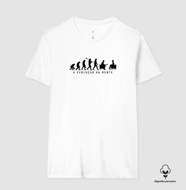 Camiseta Branca - Frase Saúde Mental com Estampa